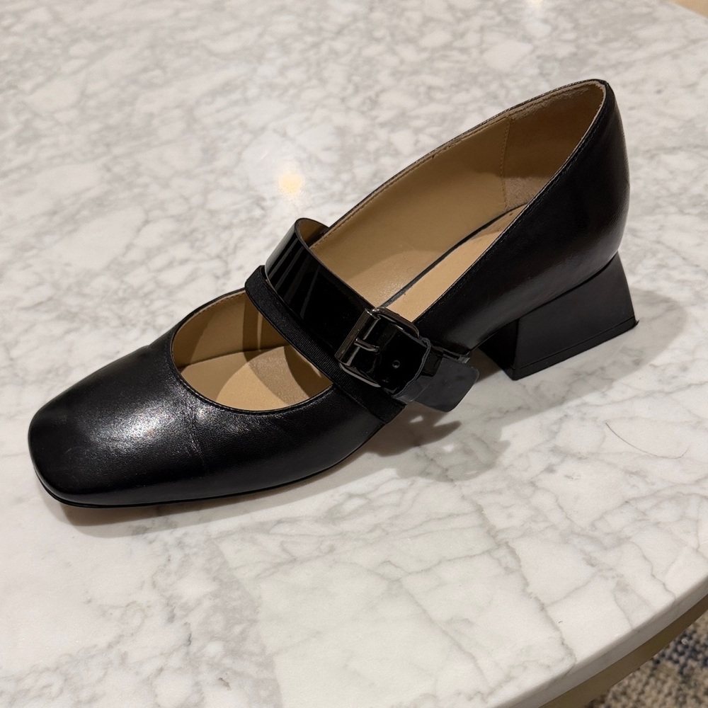M. Gemi The Cornelia Black Kid Skin Mary Jane.  37.5